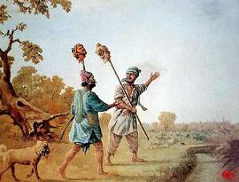 Mughals carrying Sikh heads