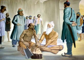 Bhai Mani Singh being cut limb from limb