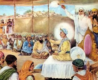 Guru Harkrishan Saheb discoursing on the Holy Word