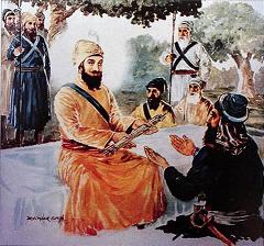 Guru Gobind Singh blesses Banda Singh Bahadur