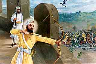 Guru Gobind Singh Guru Gobind Singh Ji shooting his deadly arrows at the battle of Chamkaur