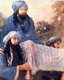 Nabi Khan and Gani Khan escort Guru Gobind Singh as Uch Da Pir
