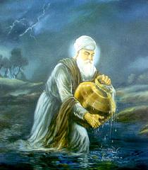 Guru Amar Das with pitcher