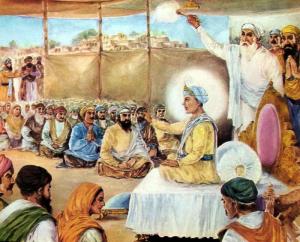 Guru Har Krishan Saheb discoursing on the Holy Word